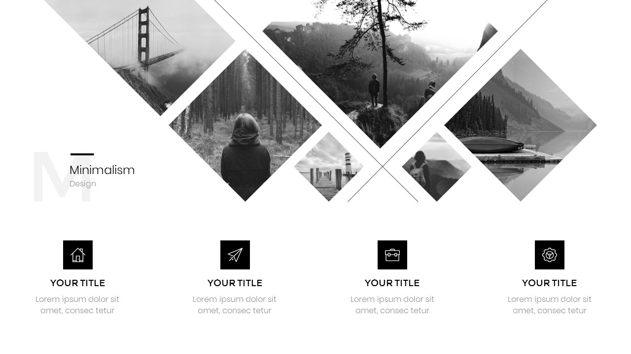 Minimal Black & White Powerpoint Template 2018, Presentation Templates